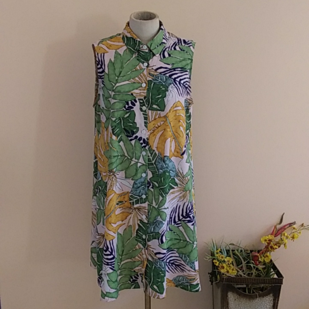 Adore Size L Tropical Dress. - Picture 1 of 7